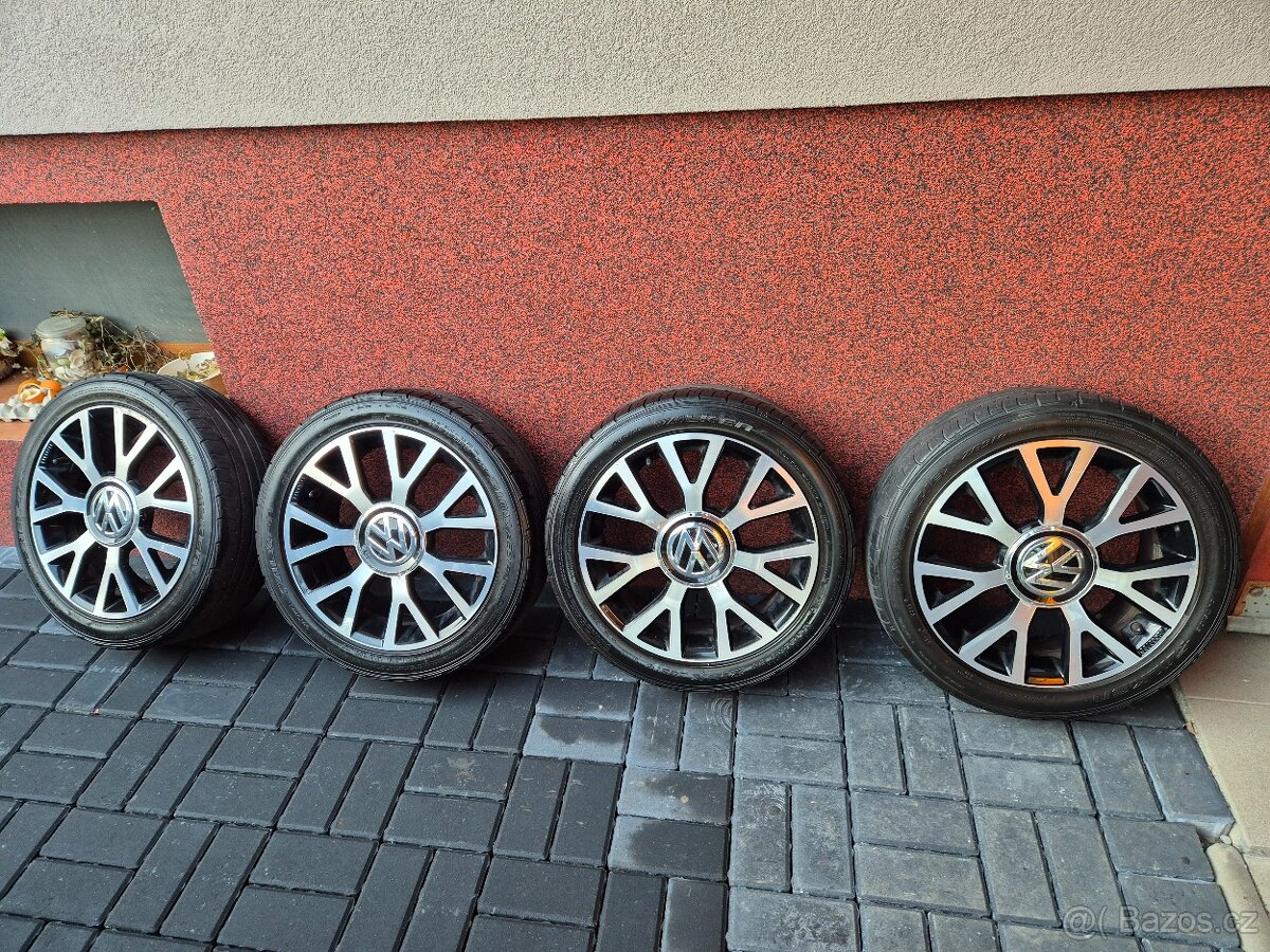 Pěkná sada 16" ALU KOL 4x100+PNEU 185/50 R16 VW UP, Citigo