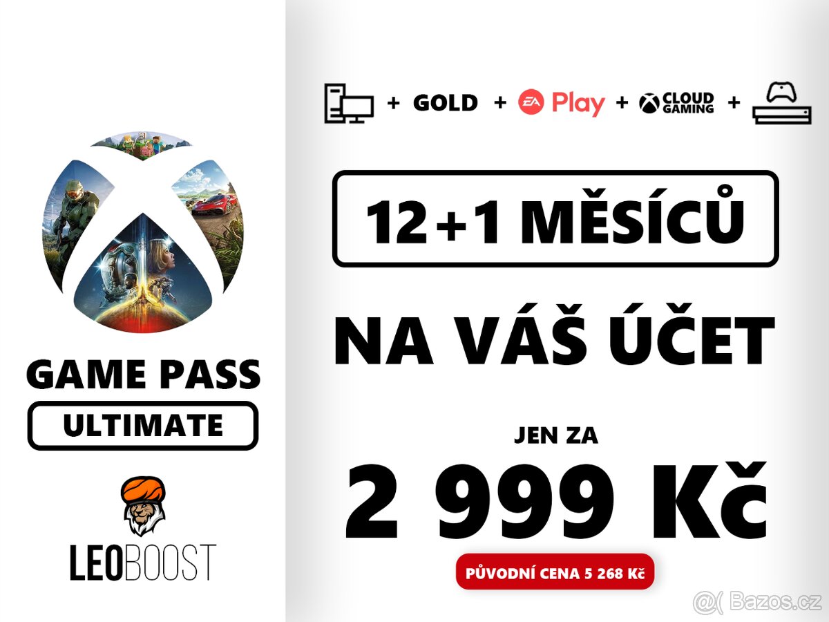 Xbox Game Pass ULTIMATE 12+1 měsíců na Váš účet