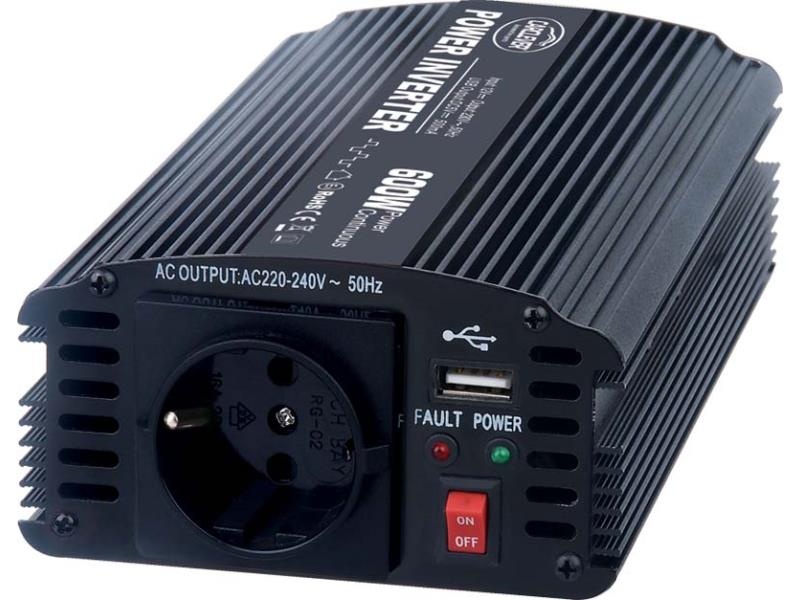 Měnič napětí z 12/230V, USB, 600W