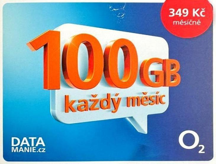 O2 100GB 5G SIM karta Datamánie za 349/měs-Nové karty