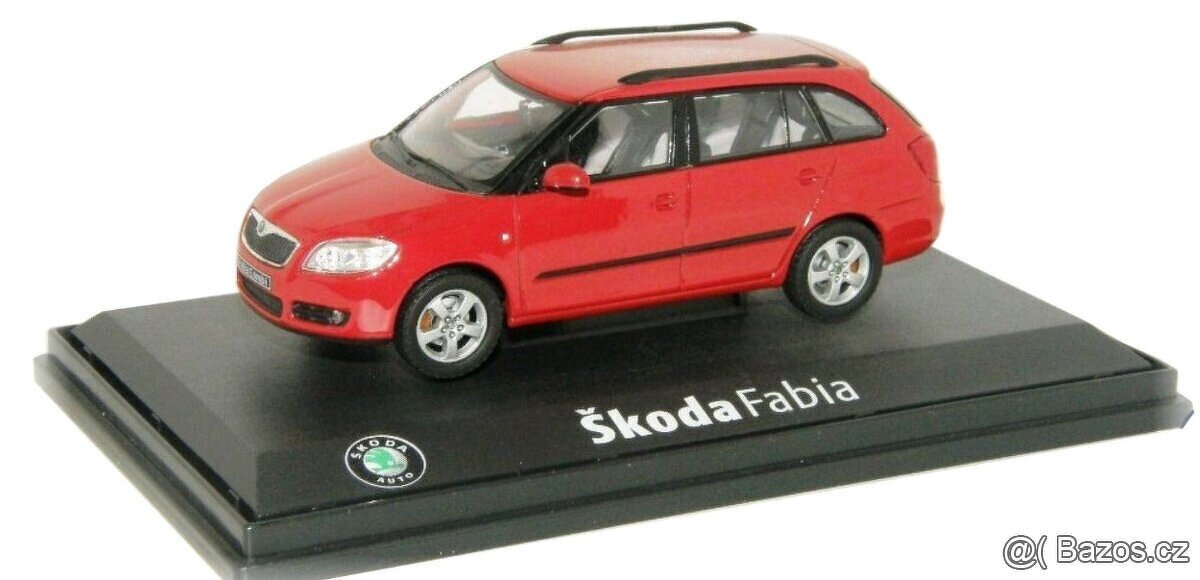 KOUPÍM- model Škoda Fabia II combi 1:43 ABREX červená Corida