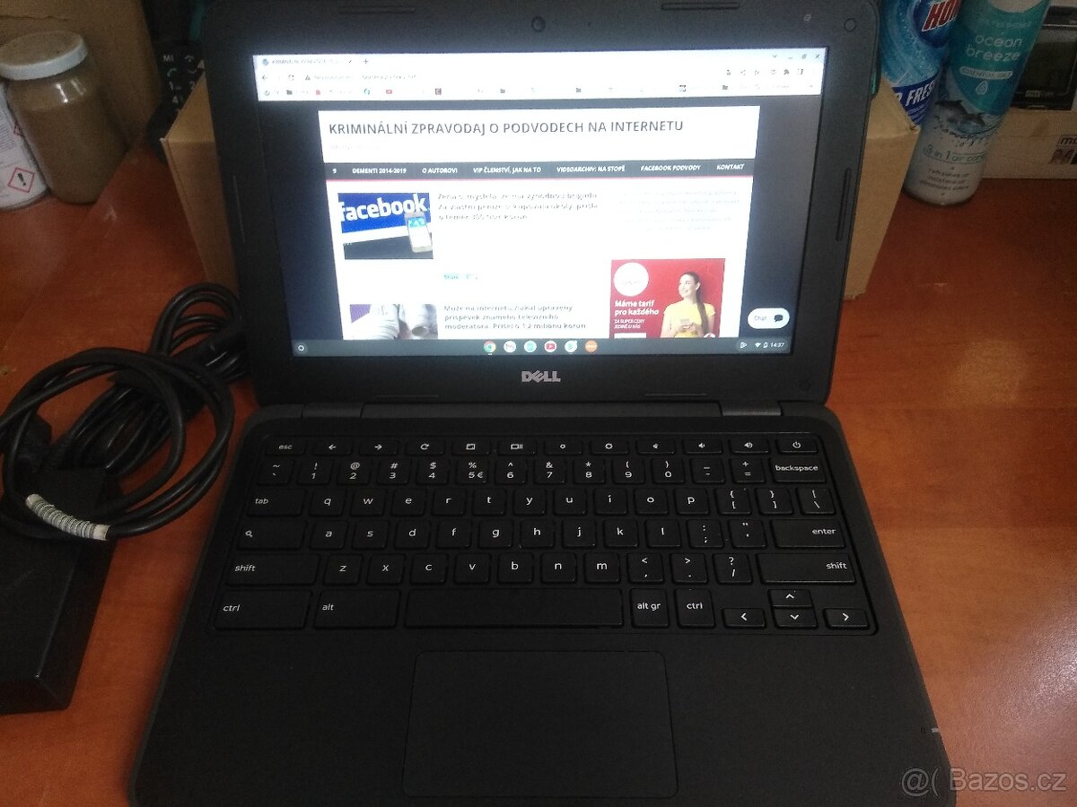 Chromebook Zn Dell 11,6" 2,48 GHZ /Paměť 4 GB/ Aku 6 hod