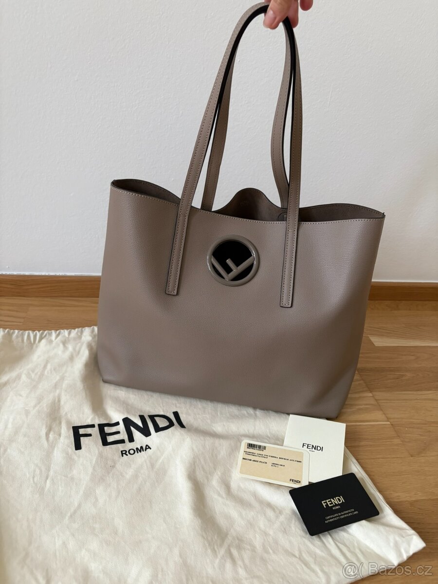 Fendi Vitello Vienna Enamel Shopping Tote