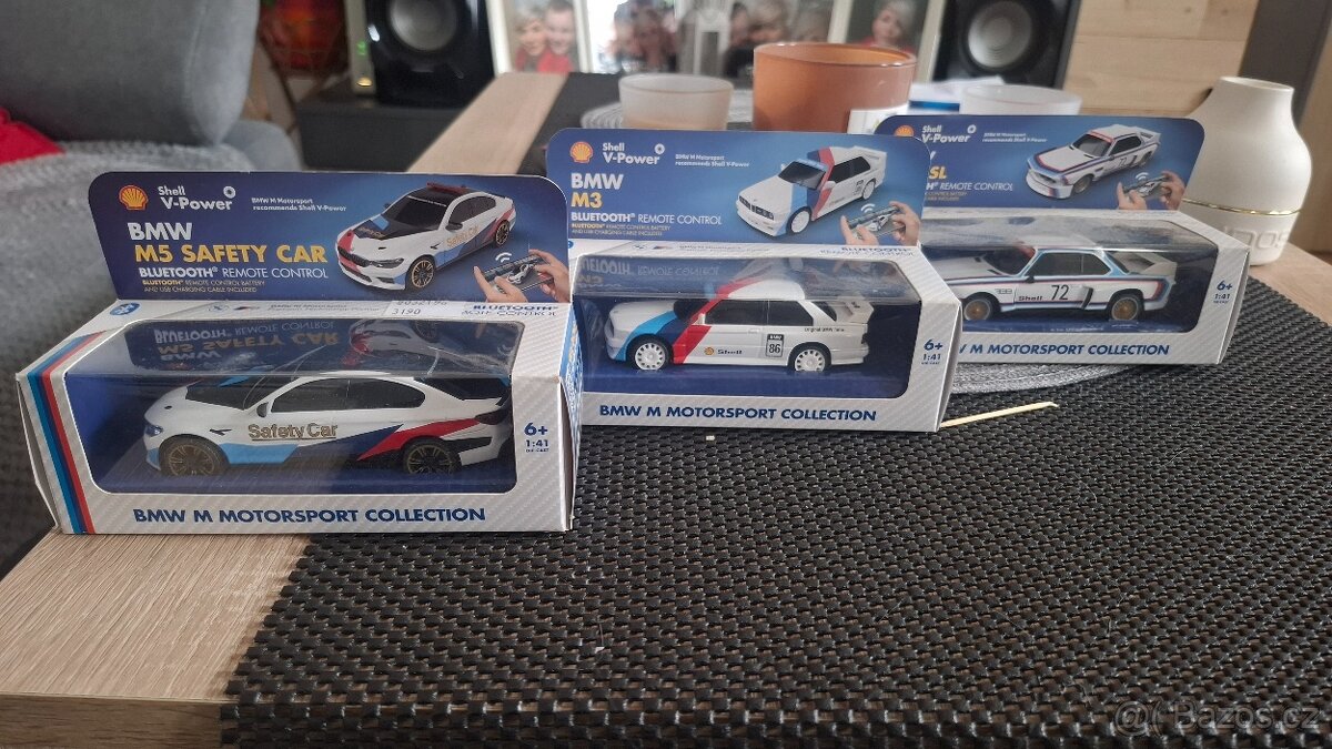 Modely aut BMW 3.0 csl M3 M5 safety car. Bluetooth ovládání