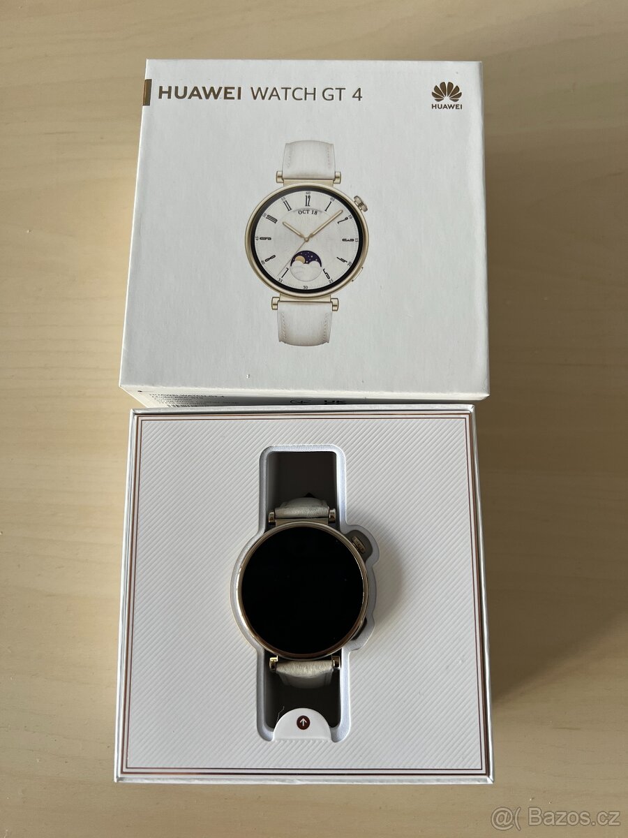 Huawei Watch GT 4 41 mm bílý kožený řemínek