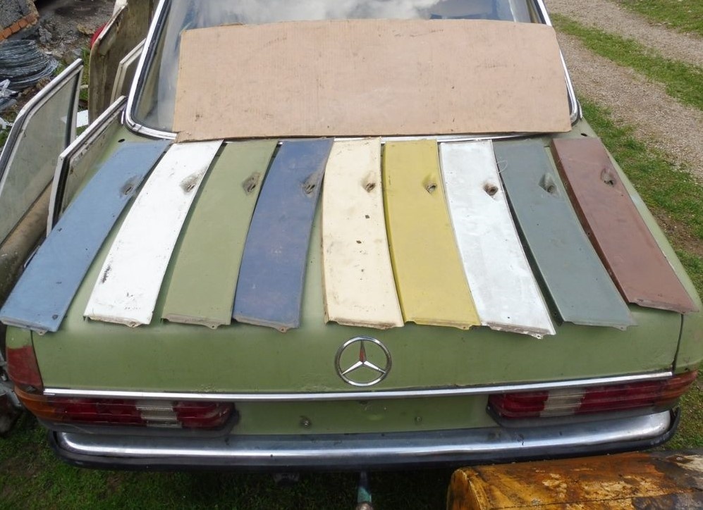 Přední torpédo na Mercedes Benz W123, Piano.