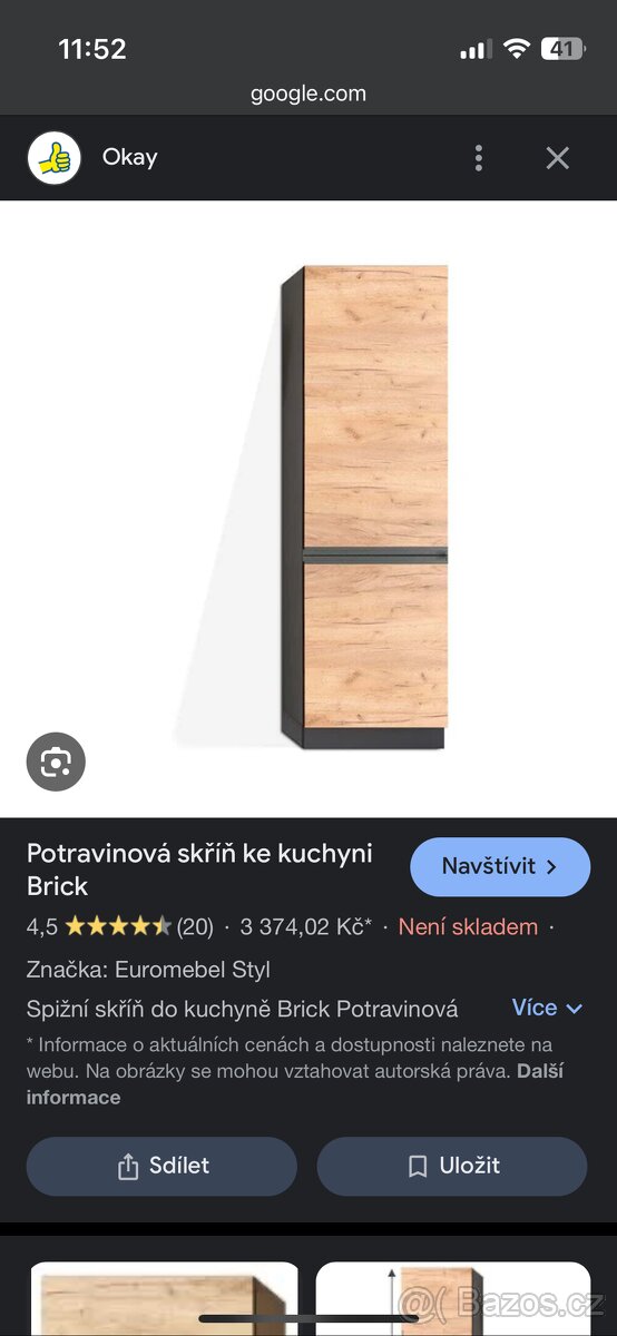 Kuchyňská skříň brick Light okay