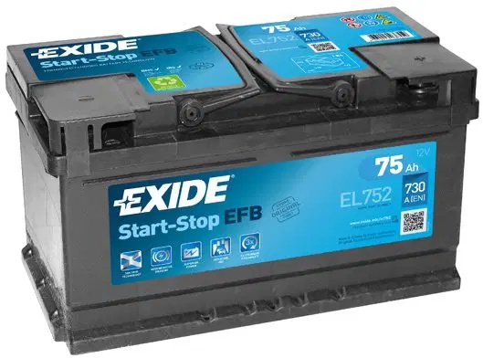 Autobaterie Exide EFB 75ah