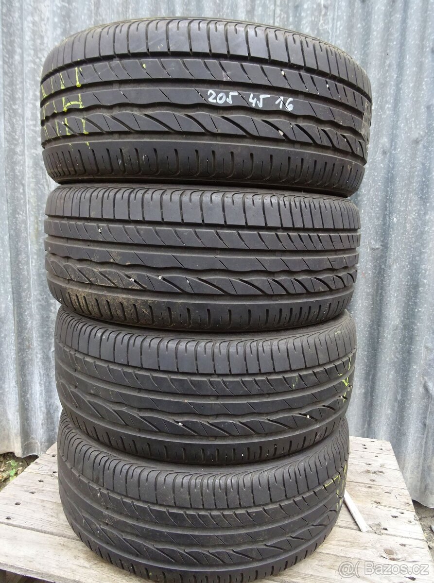 Letní pneu Bridgestone Turanza, 205/45/16,  4 kusy, 6 mm