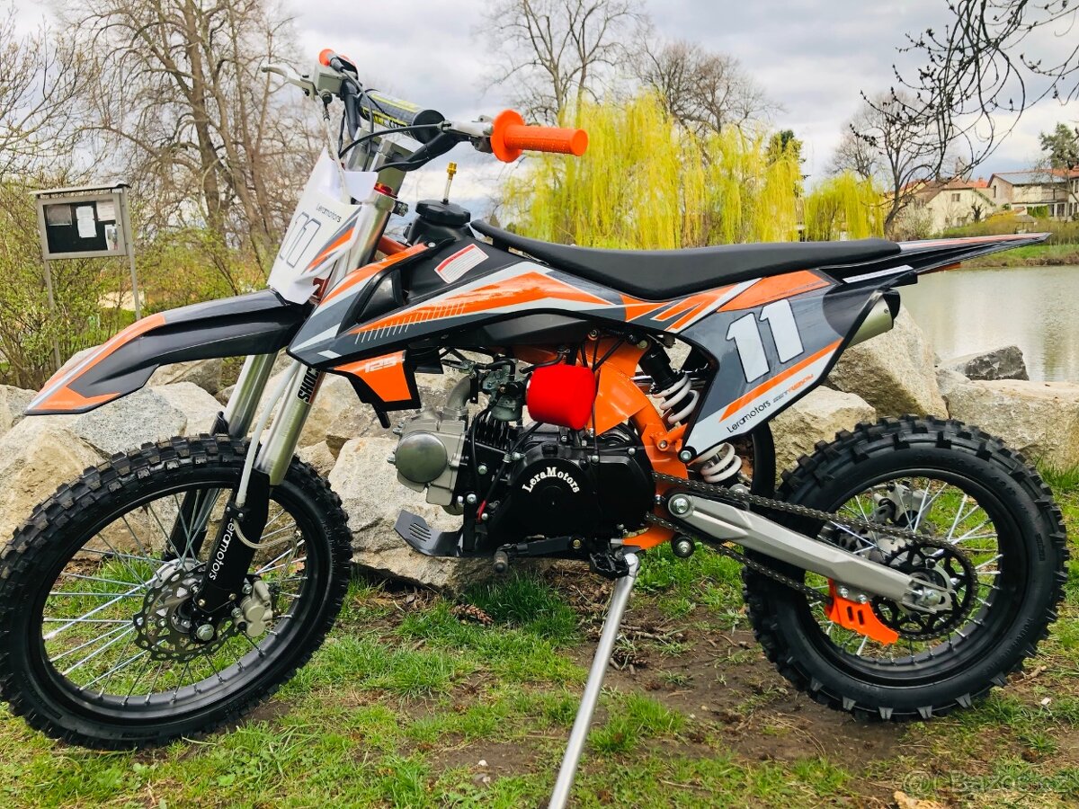 Pitbike Shark 125ccm, garance dodani do Vánoc, oranžový