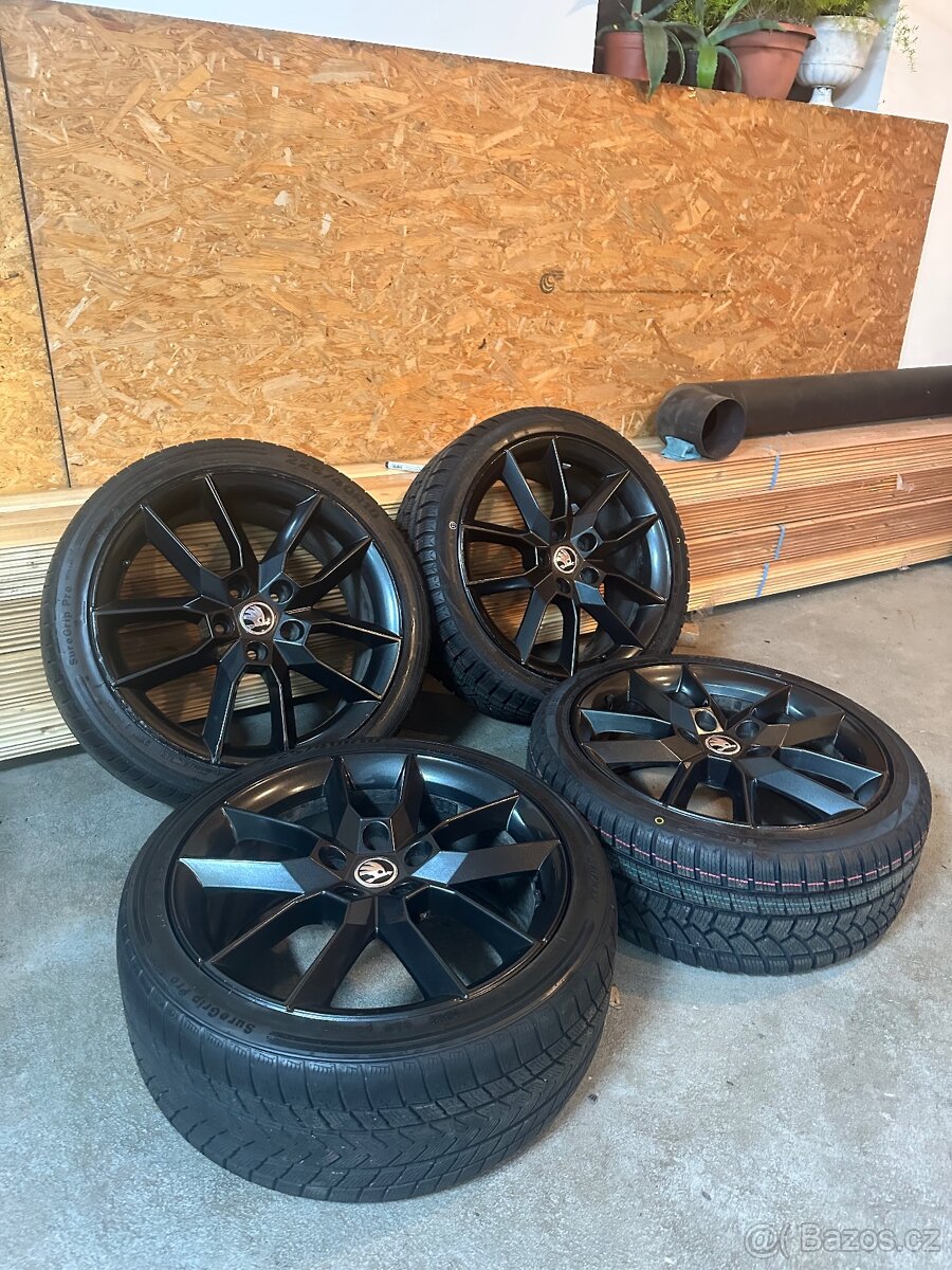 ALU Kola ŠKODA 5X112 R18 GEMINI Zimní Pneu 225/40/18