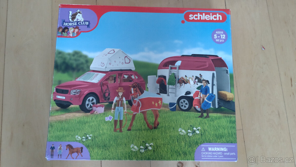 Schleich 42535 Dobrodružné auto s přívěsem a koněm