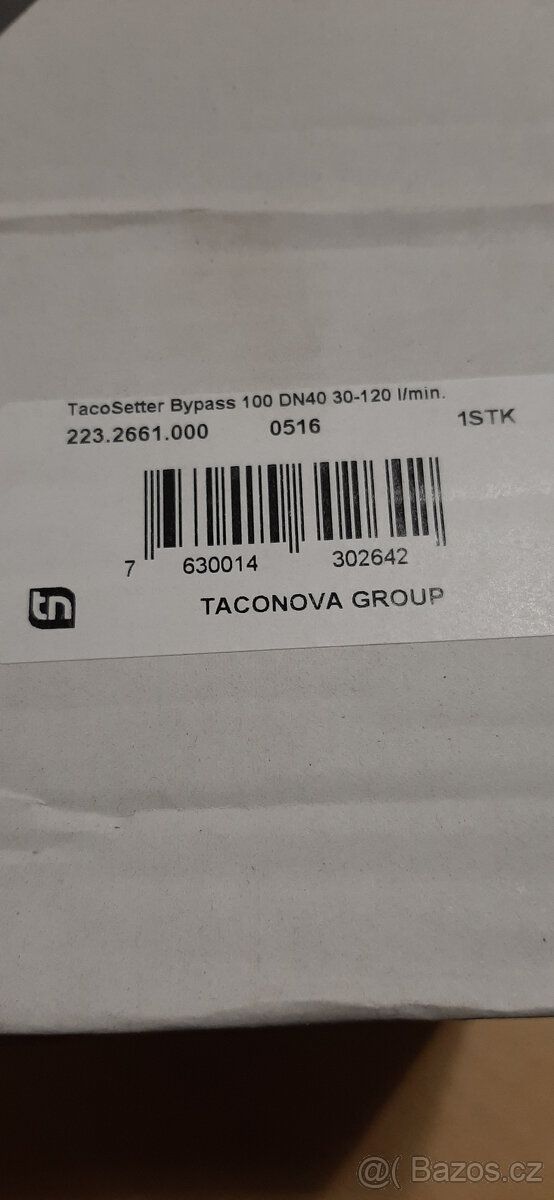 Taconova TacoSetter Bypass 100 vyvažovací ventil