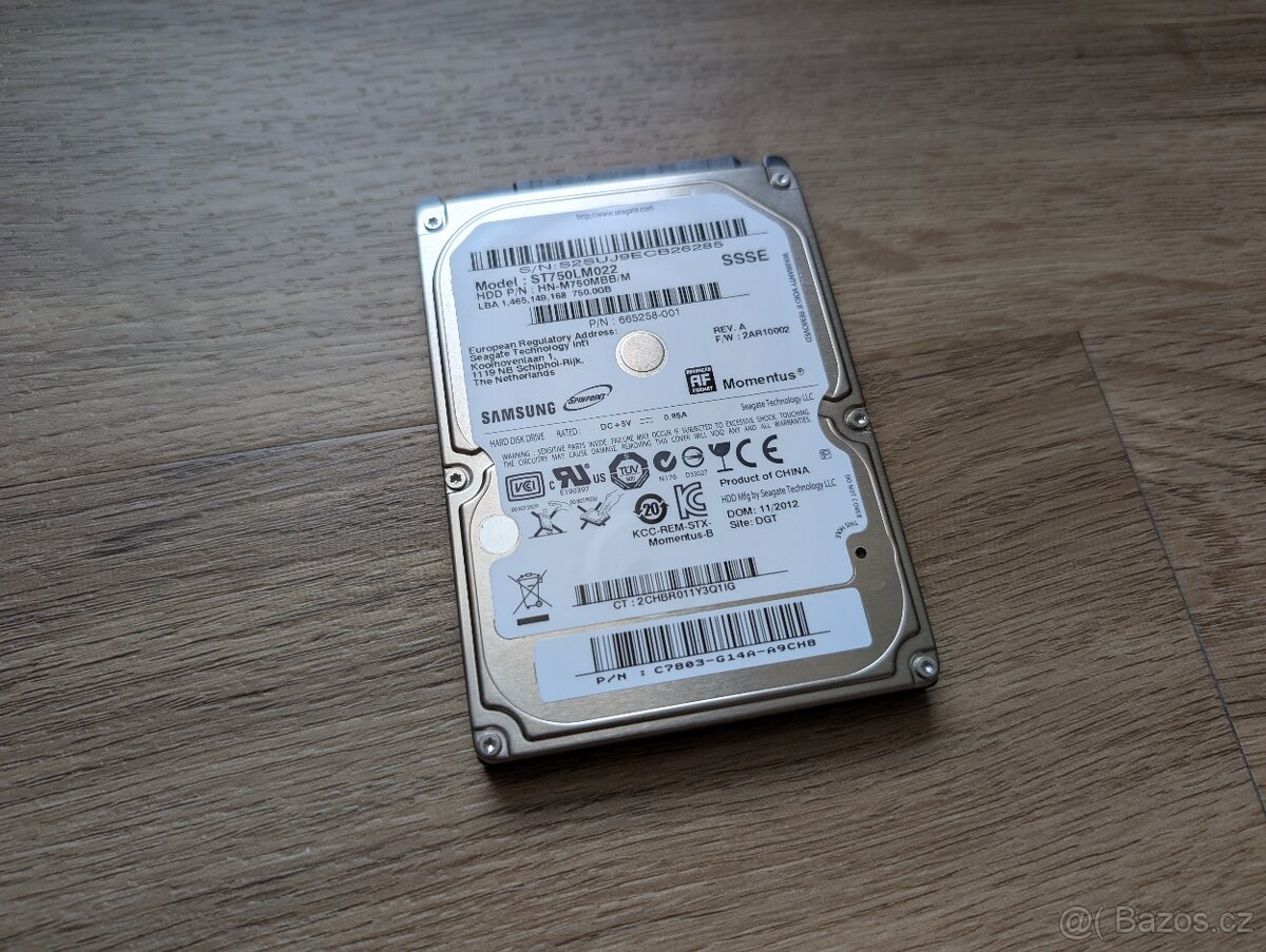 HDD Samsung 750 GB 5400 ot. 2,5 "