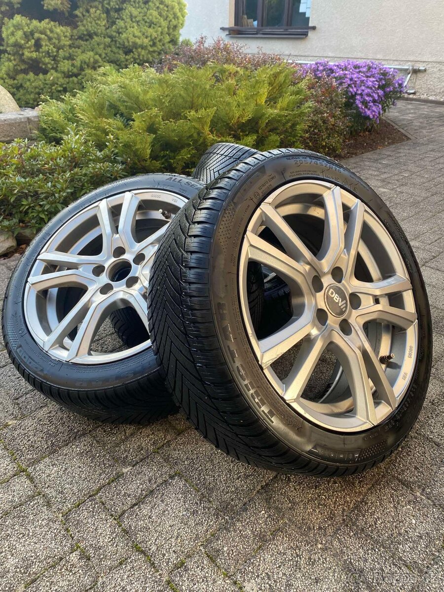 ALU KOLA 5x100 R16 + celoroční pneu 6-7mm Škoda, Seat, VW