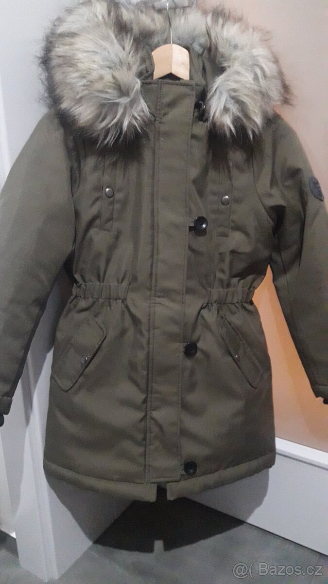 Khaki bunda dlouhá parka Only