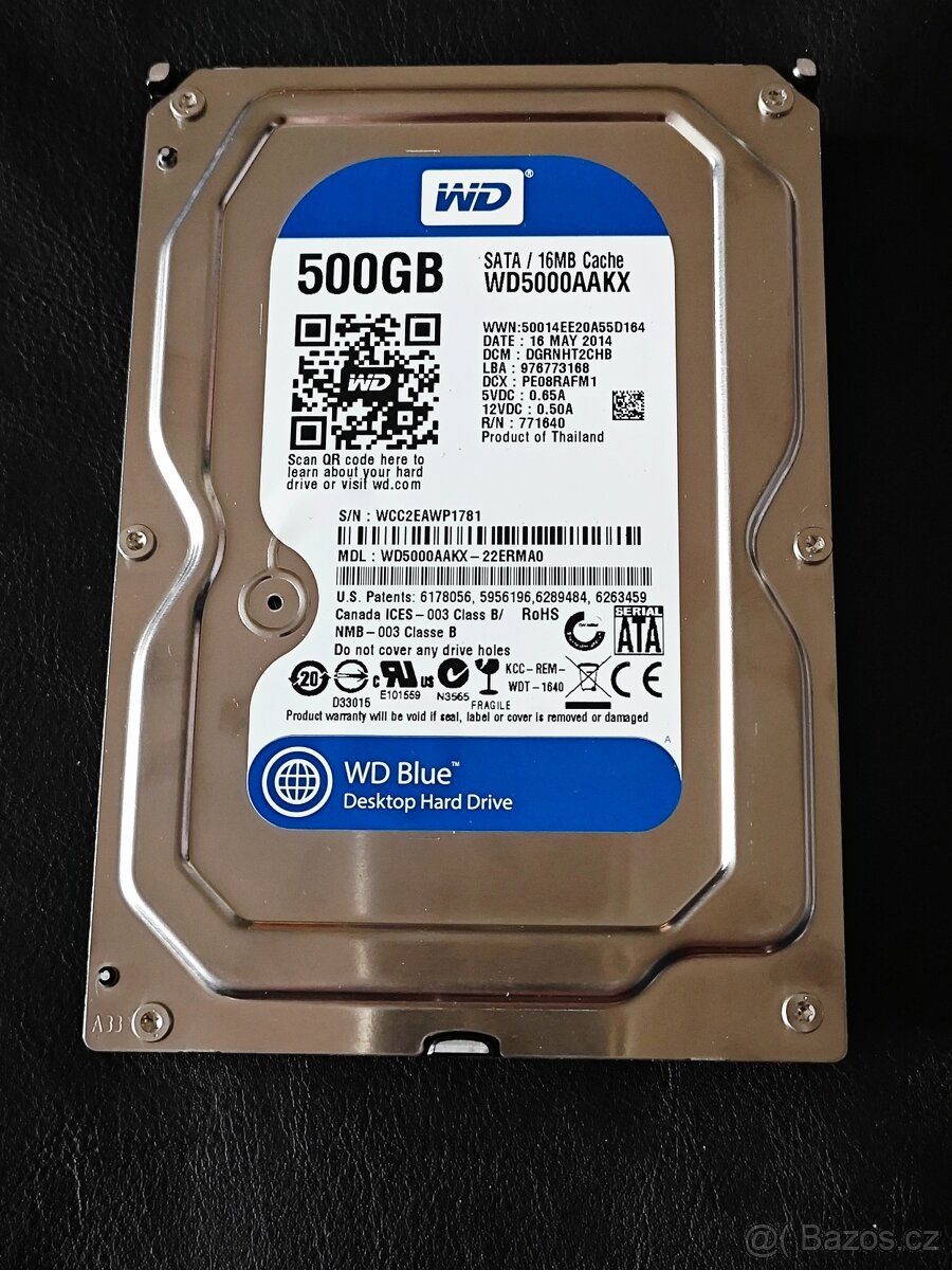 DISK HDD 3,5" WD BLUE 500GB SATA