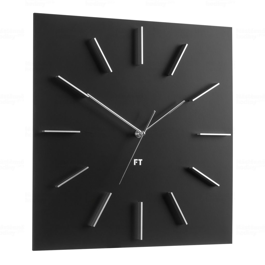 Designové nástěnné hodiny Future Time FT1010BK Square black