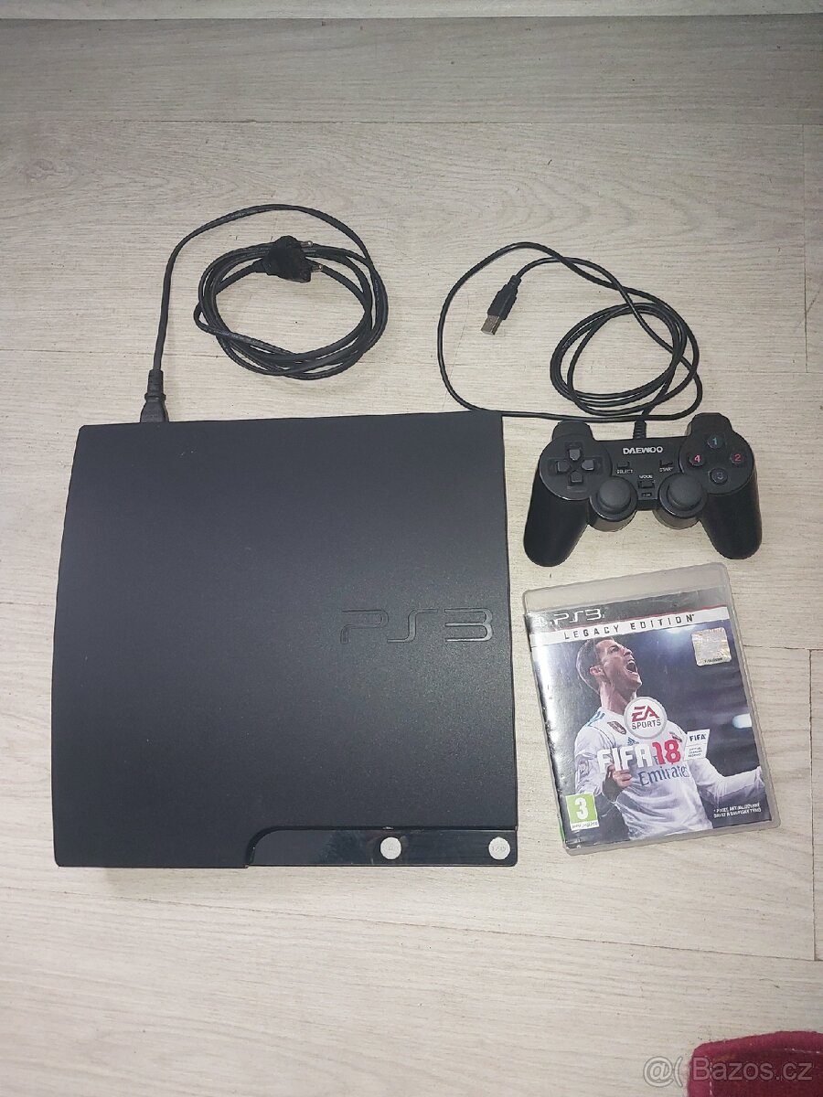 Playstation 3 +ovladač a hra FIFA 18