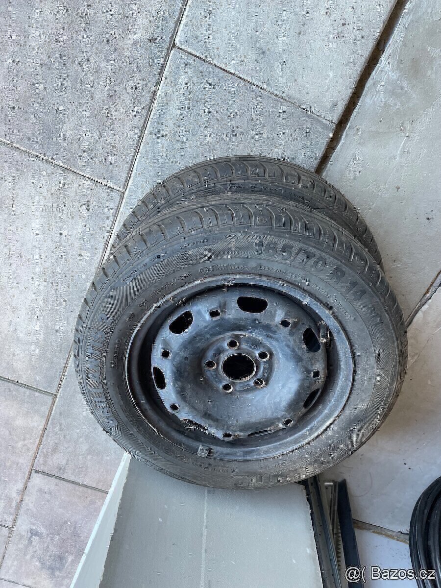 2 x kompletní kolo Š Fabia I, 165/70 R14 ET35