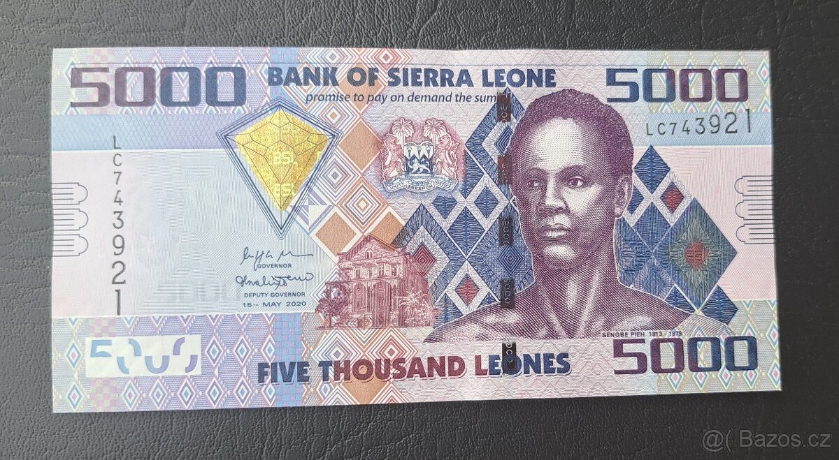 5.000 Leones - Sierra Leone,  UNC