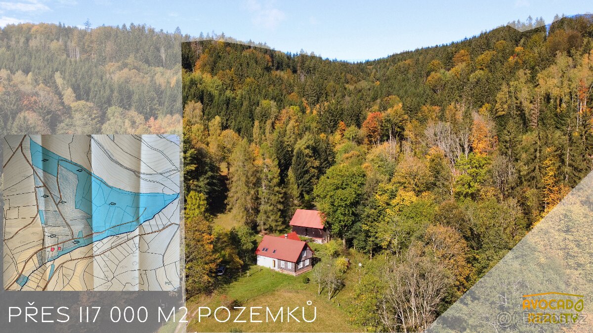 REZERVACE Chalupa na samotě, pozemek až 118 000 m²