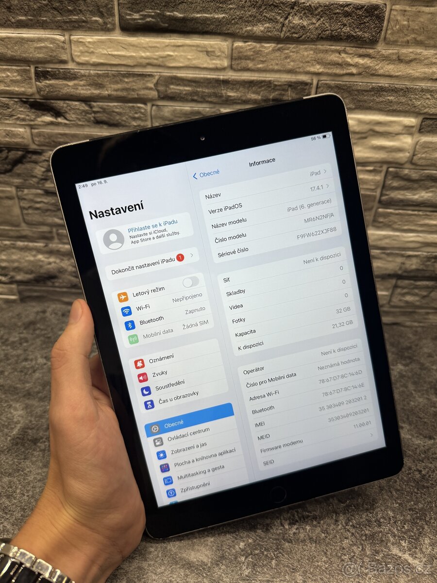 iPad 6 2018 32GB Space Gray se SIM