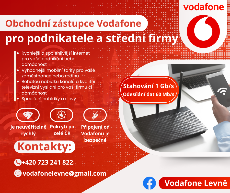 Vodafone podpultová nabídka tarifu internetu i tv