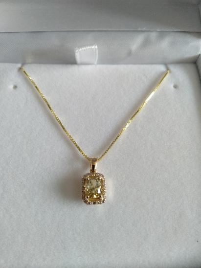 14K náhrdelník s diamanty 0,74ct - certifikát AIG