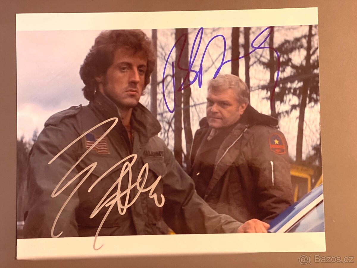 Sylvester Stallone & Brian Dennehy Rambo autogram