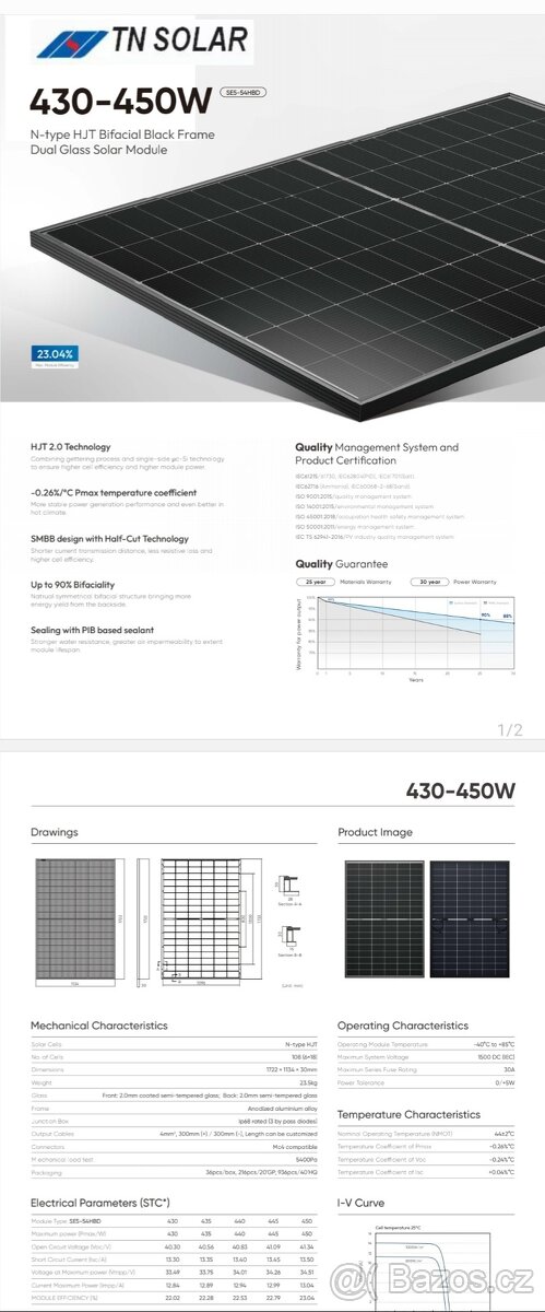 Solární panely TN Solar 450W