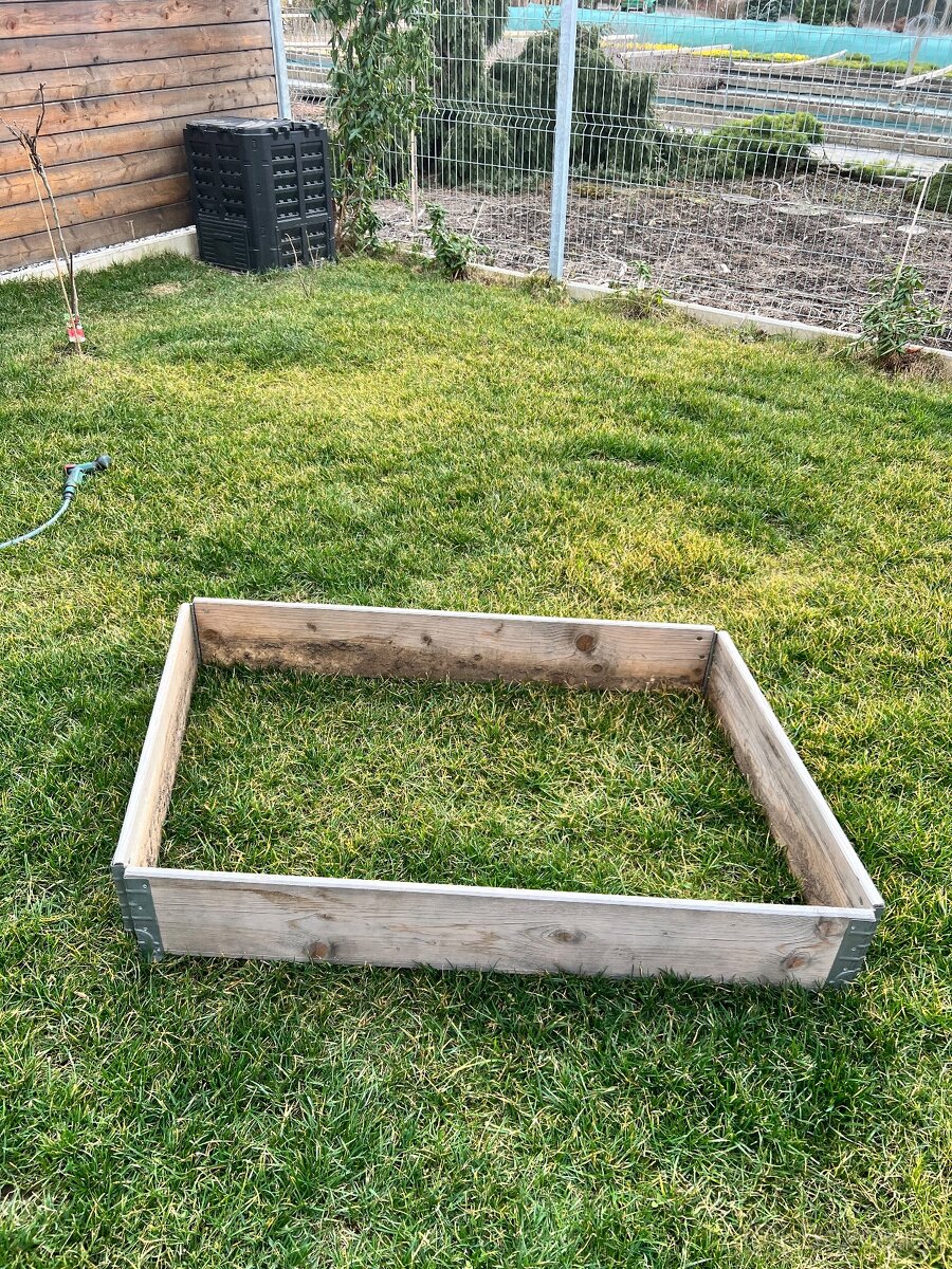 Dřevěný vyvýšený záhon GardenBox ECO, přírodní, 120 x 80x20