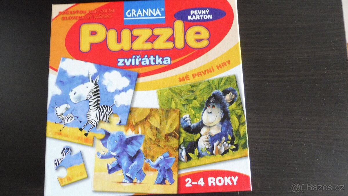 puzzle zvířátka - 4, 6, 9 a 12 dílků