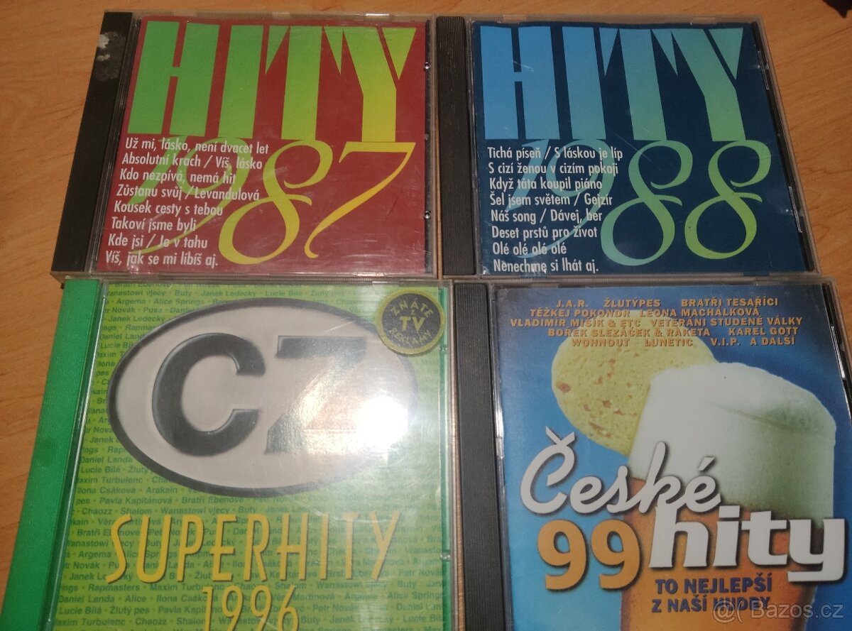 Cd - 4 x České hity 1987 , 1988 , 1996 , 1999