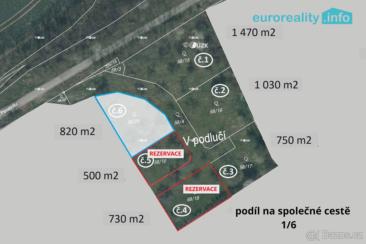 Prodej, stavební pozemek, 820 m2, Plzeň - Božkov