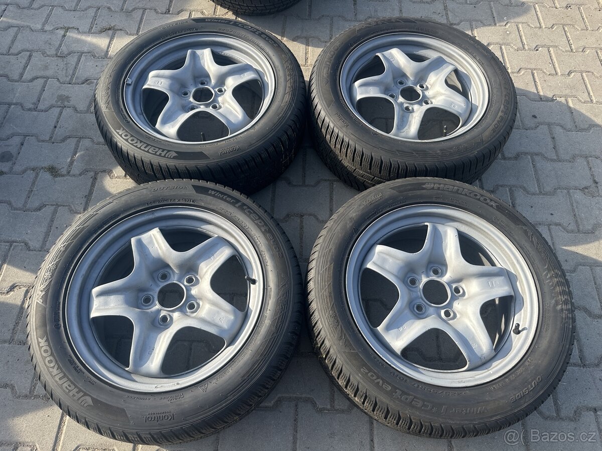 4x plechové disky 5x120 17 + pneu zimní 225/55 R17