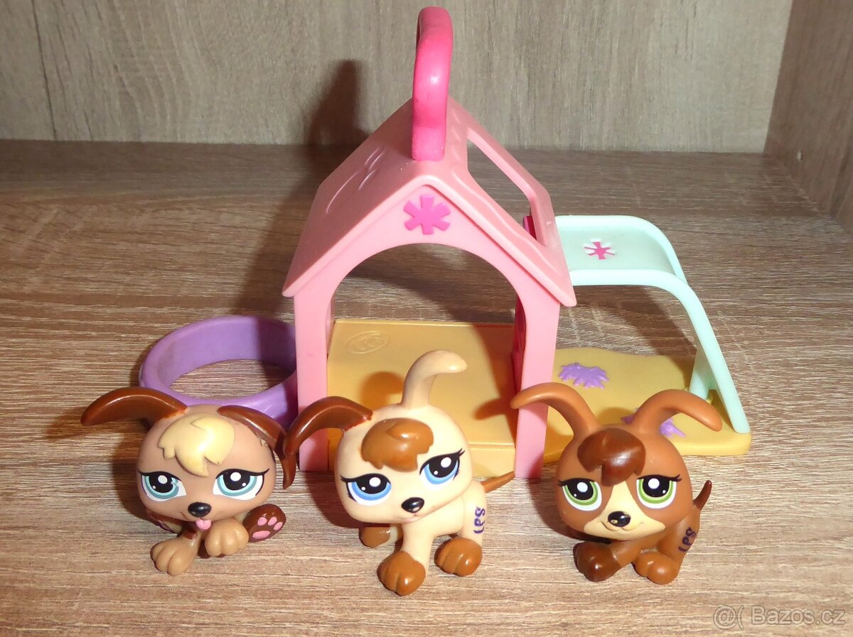 LPS, Littlest pet shop zvířátka - sada pejsků, trojčátka