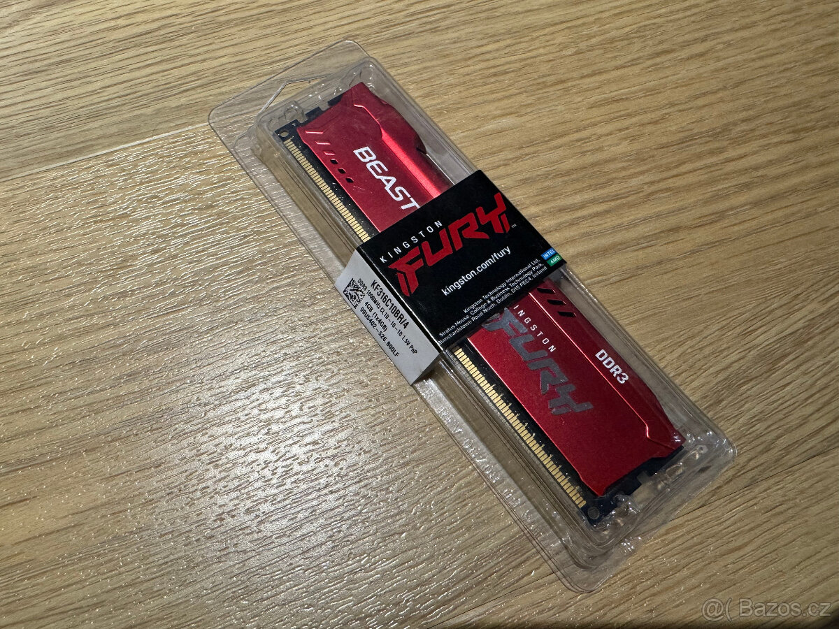 Kingston FURY Beast 4GB 1600MHz DDR3 CL10 DIMM Red