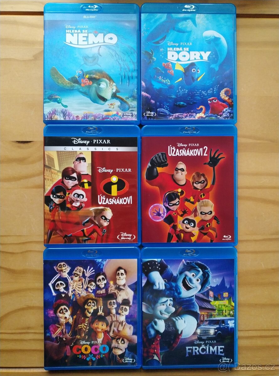 Filmy  od PIXAR  na blu-ray, seznam č.6