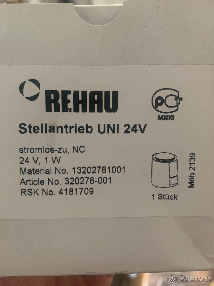 Termopohonon UNI 24V - Rehau