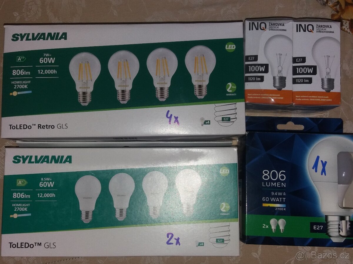 LED žárovky + klasické žárovky, cca 30 kusů