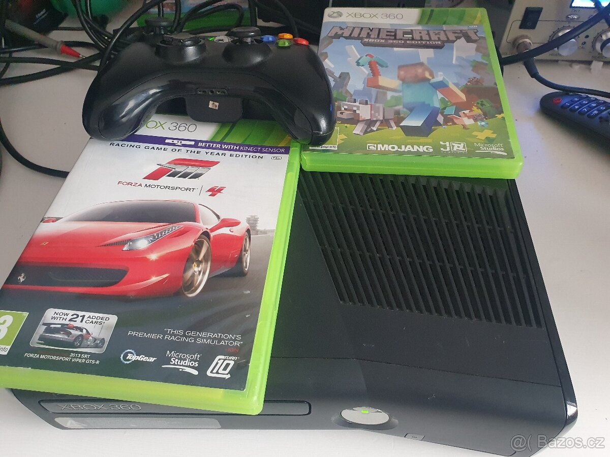 xbox 360s 320gb, minecraft, forza, ovladač