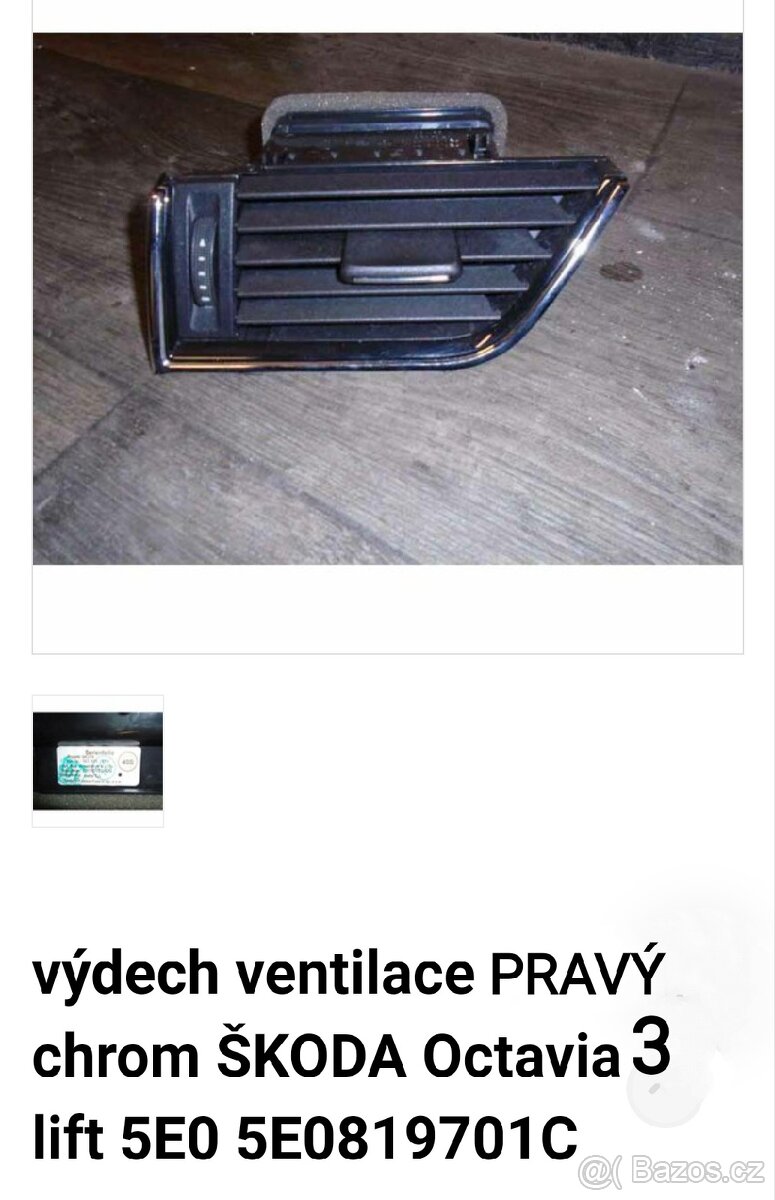 Výdech ventilace Octavia 3