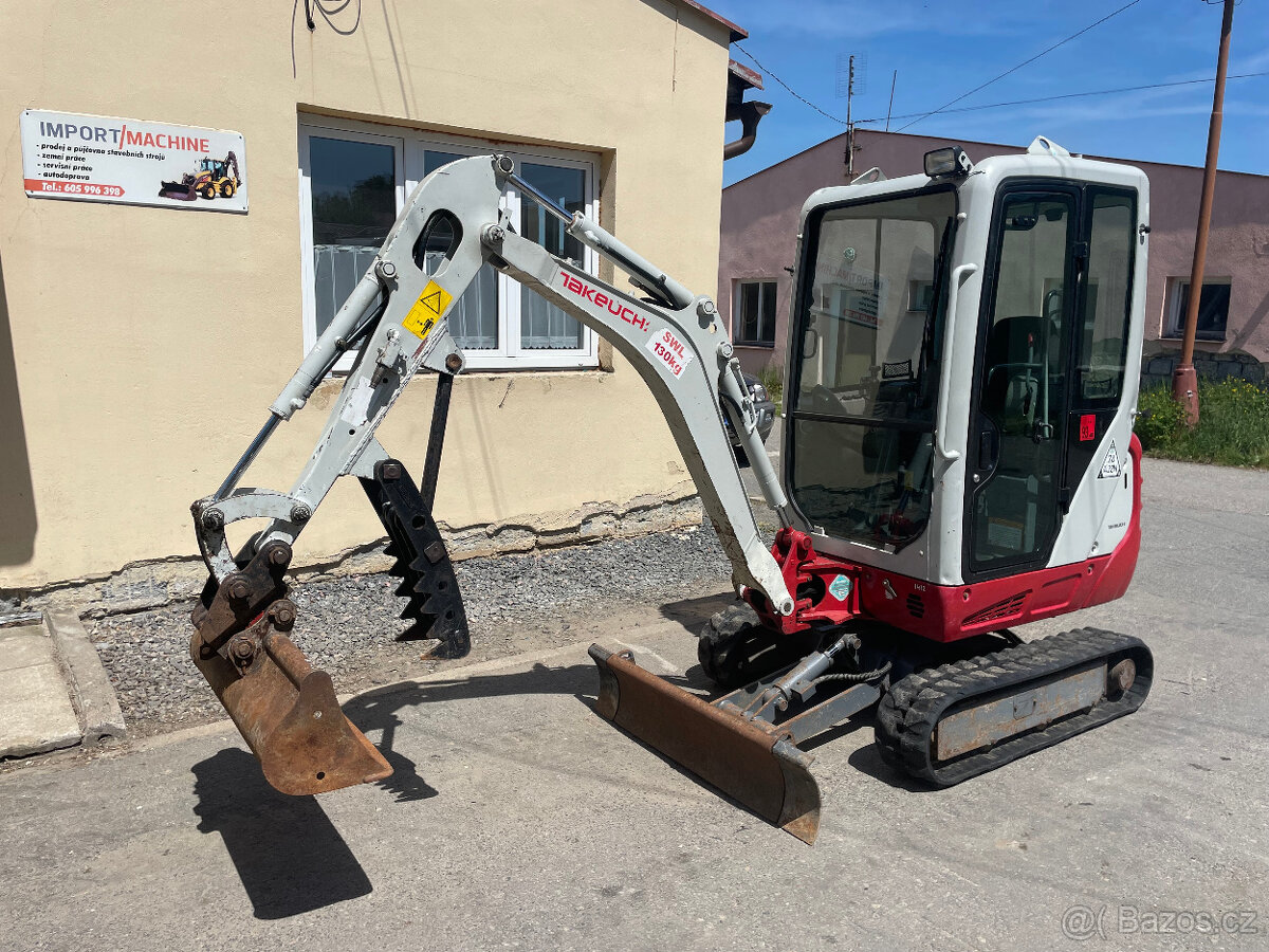 Minibagr Takeuchi TB216,1690mth,,1865kg,přidržovací palec