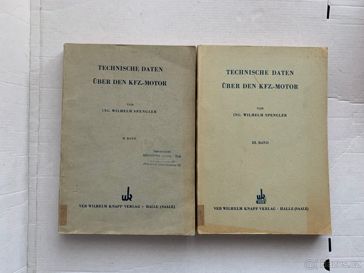 Technická data motorových vozidel, 2 knihy 1953-54 německy