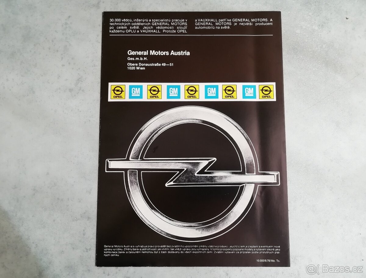 Opel katalog 1978 v čestině Tuzex?