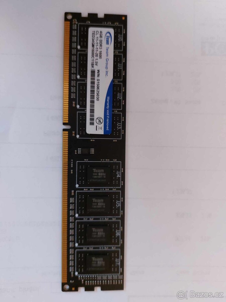 RAM DDR 3 Team Group,  4 GB 1600 MHz