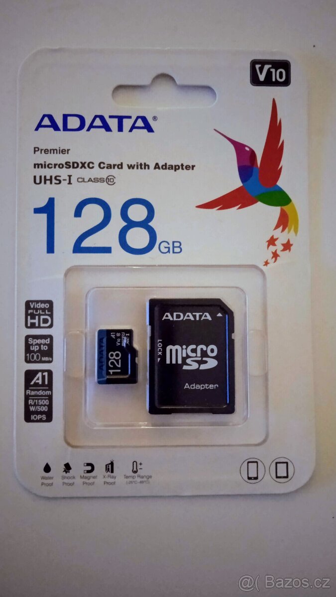 ADATA SDXC 128 GB UHS-I, class 10, 100MB speed