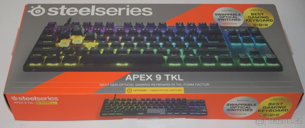 SteelSeries Apex 9 TKL US, Prémiová klávesnice, zár.12/2026