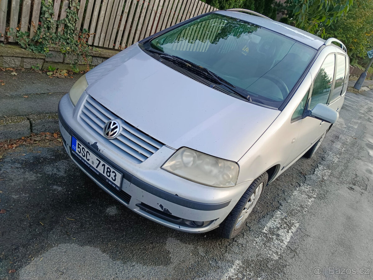 Volkswagen Sharan 1.9 TDI 85kW, Pracovní auto, Tažné